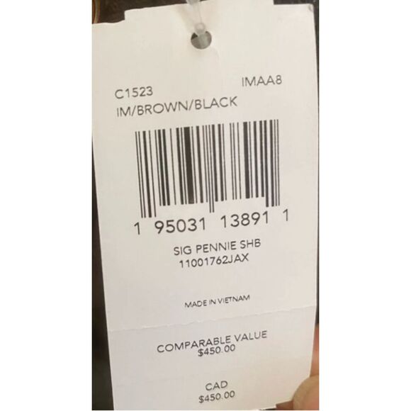 🔥🎁NWT! Coach PENNIE Shoulder Bag In Signature Canvas Brown/Black Msrp:$450.00 - Picture 6 of 6